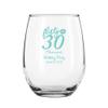 144 Pack Flirty Thirty Robin Egg Stemless 9 oz Wine Glass view 1