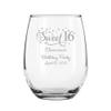 72 Pack Sweet Sixteen Stars Silver Stemless 9 oz Wine Glass view 1