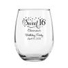 24 Pack Sweet Sixteen Stars Black Stemless 9 oz Wine Glass view 1