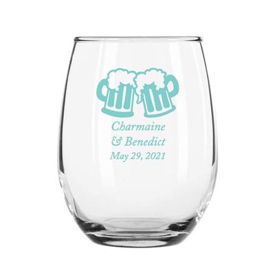 144 Pack Toasting Beer Mugs Robin Egg Stemless 9 oz Wine Glass