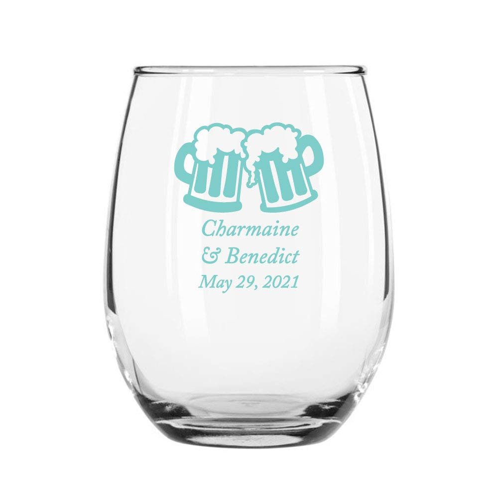 144 Pack Toasting Beer Mugs Robin Egg Stemless 9 oz Wine Glass