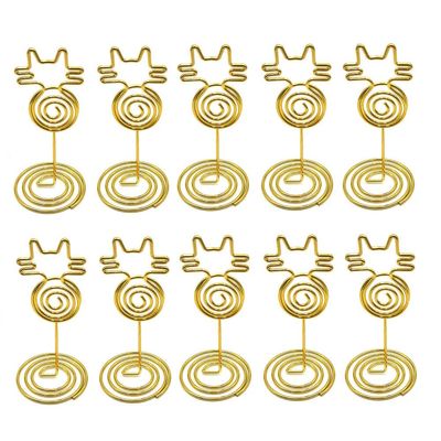 10 Pcs Cat Place Card Holders Gold Kitten Table Name Photo Stand Holders for Birthday Wedding Dinner Party