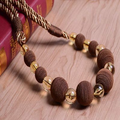 1 Pair Curtain Bandage Curtain Accessories Handmade High-Grade Beaded Curtain Tiebacks Holdbacks Drape Tiebacks Rope Bead Curtain Rope (Coffee)