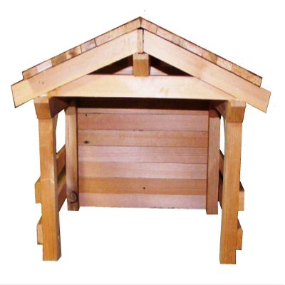 Steve's Gift Shoppe Nativity Stable, Creche 18 x 12 x 12 Manger, Wood Nativity Display, Christmas Decor