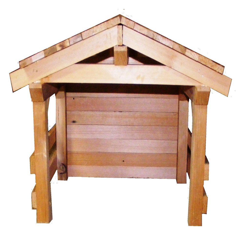 Steve's Gift Shoppe Nativity Stable, Creche 18 x 12 x 12 Manger, Wood Nativity Display, Christmas Decor