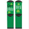 Amscan 3900619 "Can't Pinch These" Green Crew Socks - One Size view 1