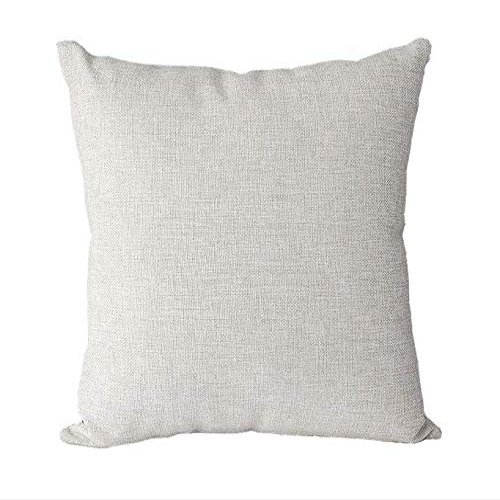 100% Polyester Canvas Pillow case Sublimation Blank for Women Kids Gift Bulk DIY (4, Beige)