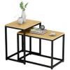 XWZJY Stackable Coffee Table,Rectangular Nesting Tables,Solid Wood Accent Table for Living Room Office,Set of 2 Furniture view 1