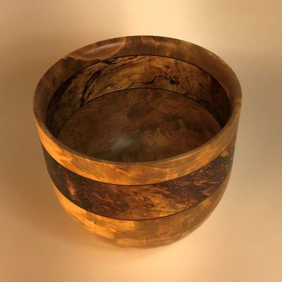 2289 Silver maple bowl with spalted box elder accent