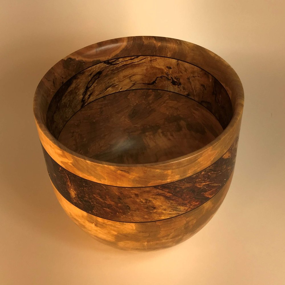 2289 Silver maple bowl with spalted box elder accent
