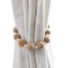 1 Pair Luxurious Decorative Beaded Curtain Tiebacks Holdbacks Simple Curtain Bandage Bead Curtain Rope Tiebacks Drapery Tie Backs Curtain Buckle (Beige) view 1
