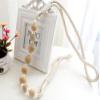 1 Pair Luxurious Decorative Beaded Curtain Tiebacks Holdbacks Simple Curtain Bandage Bead Curtain Rope Tiebacks Drapery Tie Backs Curtain Buckle (Beige) view 2