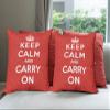 Ambesonne Keep Calm Decorative Throw Pillow Case Pack of 4, Bicolour Composition Carry on Text Royal UK Crown Calligraphic Image, Cushion Cover for Couch Living Room Car, 16", Red White view 1
