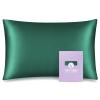 OLESILK 100% Mulberry Silk Toddler Pillowcase for Hair and Skin, Both Sides 19 Momme Pure Natural Silk Travel Pillow Cases with Hidden Zipper, 13"x 18", Dark Green view 1