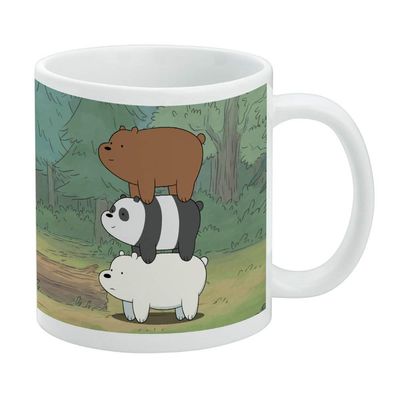 We Bare Bears Bear Stack Ceramic Coffee Mug, Novelty Gift Mugs for Coffee, Tea and Hot Drinks, 11oz, White