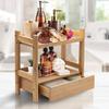Sorbus Bamboo Bathroom Counter Organizer  2-Tier Shelf with Hidden Drawer for Vanity, Matcha Station, Bathroom Sink Organizer Countertop, Kitchen & Office Storage (13Lx6.5Wx12.6H) view 2