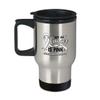 BeeTeeStore Lung Cancer Awareness Travel Mug - Not All Cancer Is Pink Pearl Ribbon Graphic - 14oz Insulated Stainless Steel Coffee Cup for Survivors and Fighters view 1