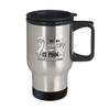 BeeTeeStore Lung Cancer Awareness Travel Mug - Not All Cancer Is Pink Pearl Ribbon Graphic - 14oz Insulated Stainless Steel Coffee Cup for Survivors and Fighters view 2