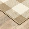 Oriental Weavers Marina Indoor/Outdoor Rug - 2598I - 3'7" x 5'6" - in Tan/Ivory - Modern Farmhouse Style, Water, Stain and Fade Resistant, Hose Clean, Patio, Outdoor Living Area Rug view 3
