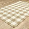 Oriental Weavers Marina Indoor/Outdoor Rug - 2598I - 3'7" x 5'6" - in Tan/Ivory - Modern Farmhouse Style, Water, Stain and Fade Resistant, Hose Clean, Patio, Outdoor Living Area Rug view 4