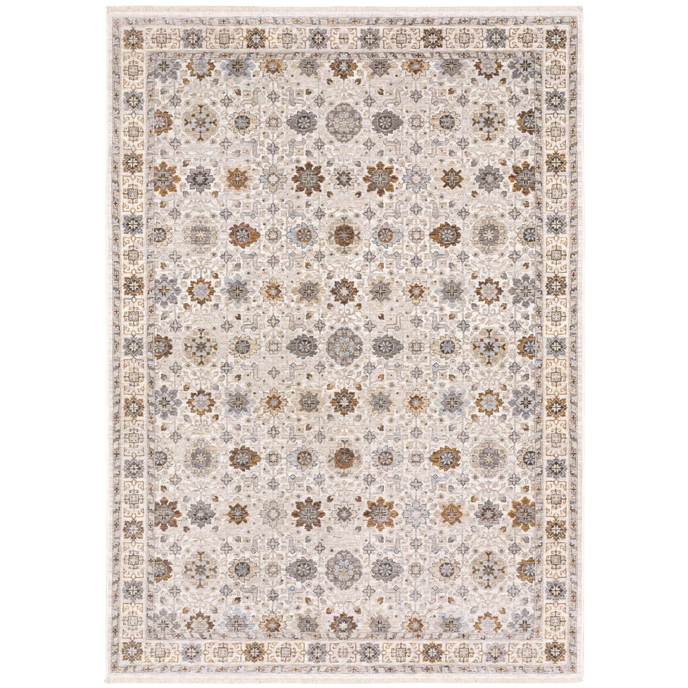 Oriental Weavers Maharaja Area Rug - 071W1-2' x 3' - in Ivory/Gold - Vintage Inspired, Stain Resistant, Family and Pet Friendly, Entryway, Bathroom Accent Rug