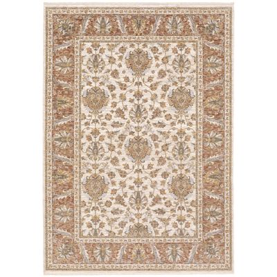 Oriental Weavers Maharaja Area Rug - 5091Q - 2' x 3' - in Rust/Ivory - Vintage Inspired, Stain Resistant, Family and Pet Friendly, Entryway, Bathroom Accent Rug