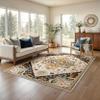 Oriental Weavers Alfresco Hand-Made Wool Area Rug - 28407-3'6" x 5'6" - in Ivory/Charcoal - Vintage Inspired, Hand-Made Wool Rugs, Entrway, Bedroom Rug view 2