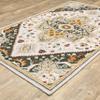 Oriental Weavers Alfresco Hand-Made Wool Area Rug - 28407-3'6" x 5'6" - in Ivory/Charcoal - Vintage Inspired, Hand-Made Wool Rugs, Entrway, Bedroom Rug view 4