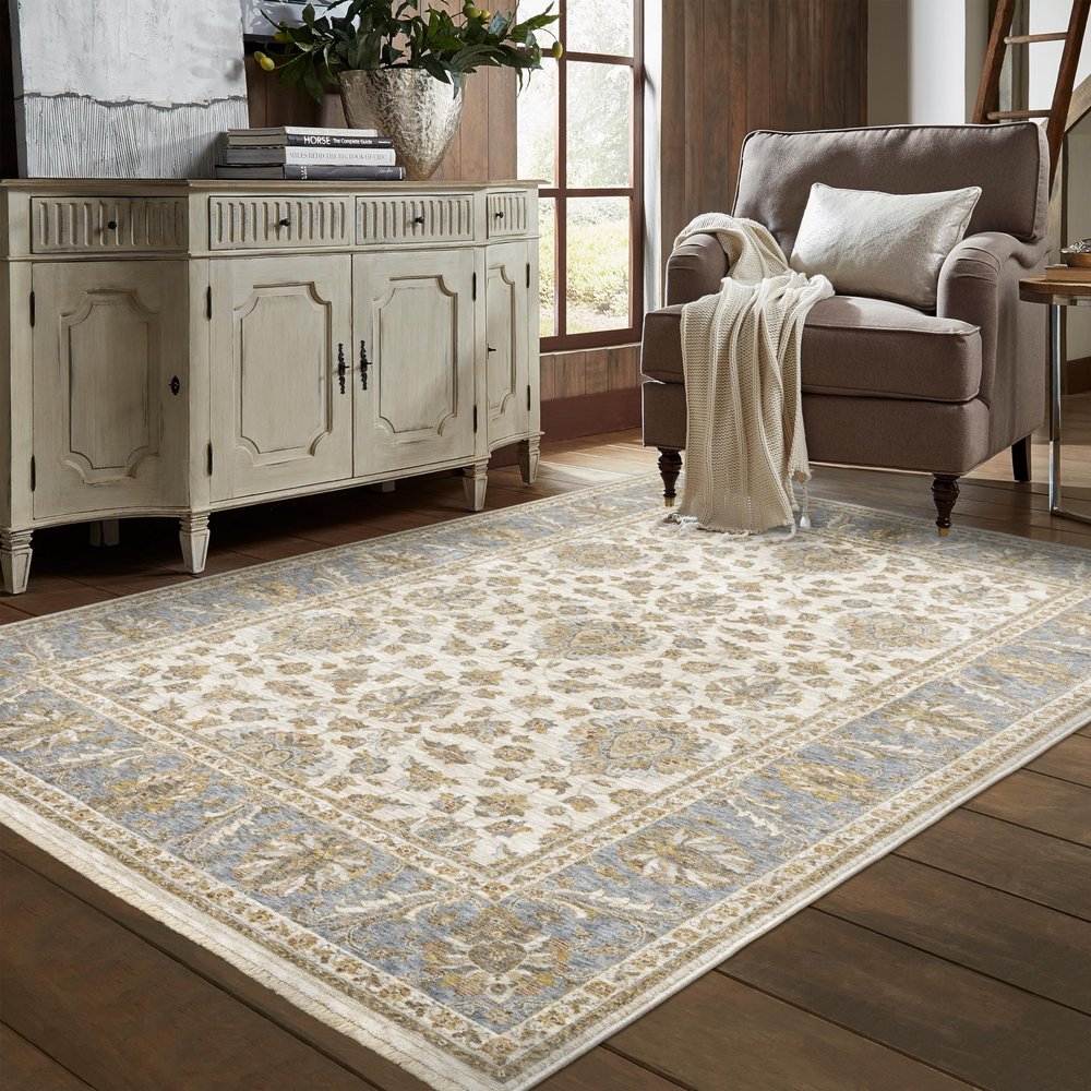Sphinx Maharaja Area Rug 5091Z Traditional Ivory Half-Brick Scrolls 6' 7" x 9' 6" Rectangle