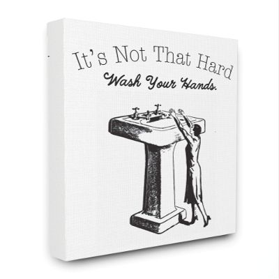 Stupell Industries Not That Hard Bathroom Funny Word Design Canvas Wall Art, 16 x 20, Multi-Color (wrp-1409_cn_16x20)