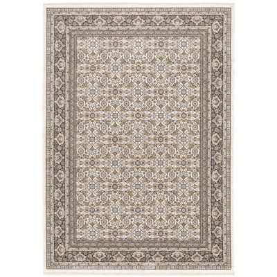 Oriental Weavers Maharaja Area Rug - 2061N - 2' x 3' - in Ivory/Grey - Vintage Inspired, Stain Resistant, Family and Pet Friendly, Entryway, Bathroom Accent Rug
