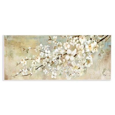 Stupell Industries 'Blooming Flower Tree Branch Painting', Wall Plaque Art, 17 x 7 Inches, Easy to Hang and Sturdy, Made in USA, by Main Line Studio