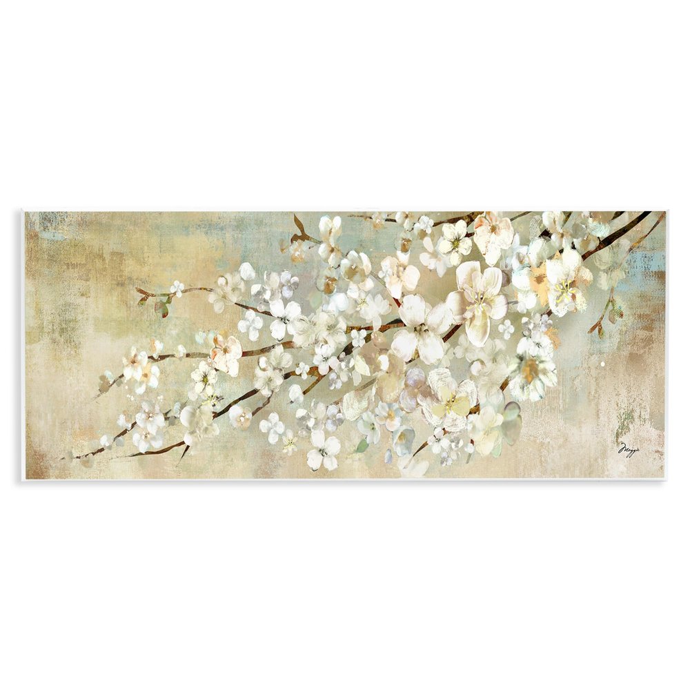 Stupell Industries 'Blooming Flower Tree Branch Painting', Wall Plaque Art, 17 x 7 Inches, Easy to Hang and Sturdy, Made in USA, by Main Line Studio