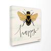 Stupell Industries Bee Happy Yellow Green Family Word Design Canvas Wall Art, Multi-Color view 1