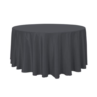 sancua Round Tablecloth - 120 Inch - Water Resistant Spill Proof Washable Polyester Table Cloth Decorative Fabric Table Cover for Dining Tables, Buffet Parties and Camping, Grey