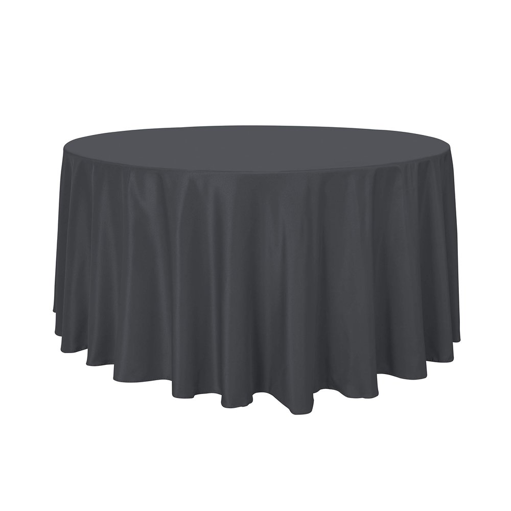 sancua Round Tablecloth - 120 Inch - Water Resistant Spill Proof Washable Polyester Table Cloth Decorative Fabric Table Cover for Dining Tables, Buffet Parties and Camping, Grey