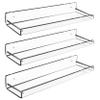 AMT 3 Pack Acrylic Floating Shelves, 15" L x 3.25" W, Clear Bathroom Wall Shelf, Bookshelves, Invisible Display for Office, Bedroom, Small Gap Allows Water to Escape, Free Screws & Drill Bit (Medium) view 1