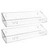 AMT 2 Pack Acrylic Floating Shelves, 15" L x 4" W, Clear Bathroom Wall Shelf, Bookshelves, Invisible Display for Office, Bedroom, Hanging Slots for Bath Sponge & Others Items, Free Screws & Drill Bit view 1