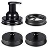 Komashr Mason Jar Bathroom Accessories Set(4pcs)- Jars Not Included - Foaming Soap Dispenser,Toothbrush Holder, and Apothecary Storage Jars Lids -Rustic Farmhouse Decor,Black view 1