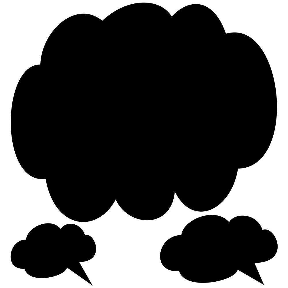 Adhesive Blackboard for Writing and Erasing with Chalk. | Wall Sticker. Non Removable Vinyl Sheet. Mod: Cloud 36 x 21 cms