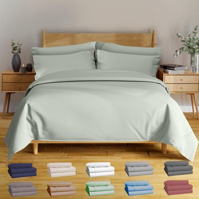 BAMPURE Luxury Bamboo Sheets Queen Size  100% Viscose from Bamboo, Ultra-Soft & Cooling, 6-Piece Queen Sheet Set, Deep Pocket Sheets for Hot Sleepers, Hotel Quality Bedding (Seaglass)