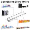 AMT 6 Pack Acrylic Floating Shelves, 15" L x 1.8" W, Clear Bathroom Wall Shelf, Bookshelves, Invisible Display for Office, Bedroom, Small Gap Allows Water to Escape, Free Screws & Drill Bit (Small) view 4