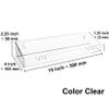 AMT 4 Pack Acrylic Floating Shelves, 15" L x 4" W, Clear Bathroom Wall Shelf, Bookshelves, Invisible Display for Office, Bedroom, Hanging Slots for Bath Sponge & Others Items, Free Screws & Drill Bit view 3