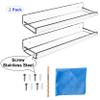 AMT 2 Pack Acrylic Bathroom Shelves 15 Inch Clear Floating Wall Mounted Storage Bookshelf, Invisible Display for Office, Bedroom, Small Gap for Water to Escape, Free Screws & Drill Bit (Medium) view 4