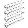 AMT 4 Pack Acrylic Floating Shelves, 15" L x 1.6" W, Clear Bathroom Wall Shelf, Bookshelves, Invisible Display for Office, Bedroom, Small Gap Allows Water to Escape, Free Screws & Drill Bit (Small) view 1