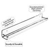 AMT 4 Pack Acrylic Floating Shelves, 15" L x 1.6" W, Clear Bathroom Wall Shelf, Bookshelves, Invisible Display for Office, Bedroom, Small Gap Allows Water to Escape, Free Screws & Drill Bit (Small) view 2