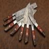 Damascus Knife Custom Handmade 8" To 17" Rose Wood Handle Chef knife Set Of 8 view 3