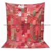 Sophia-Art Patola Cotton Patch Bedspread, Patch Kantha Throw, King Kantha, Kantha Rallies Indian Sari Quilt, Size 90" X 108" view 3