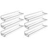 AMT 6 Pack Acrylic Floating Shelves, 15" L x 3.25" W, Clear Bathroom Wall Shelf, Bookshelves, Invisible Display for Office, Bedroom, Small Gap Allows Water to Escape, Free Screws & Drill Bit (Medium) view 1