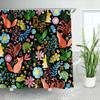 LIVILAN Kids Jungle Animal Shower Curtain, Forest Woodland Floral Flowers Leaves for Bathroom Decor, 72''Wx72''H view 1